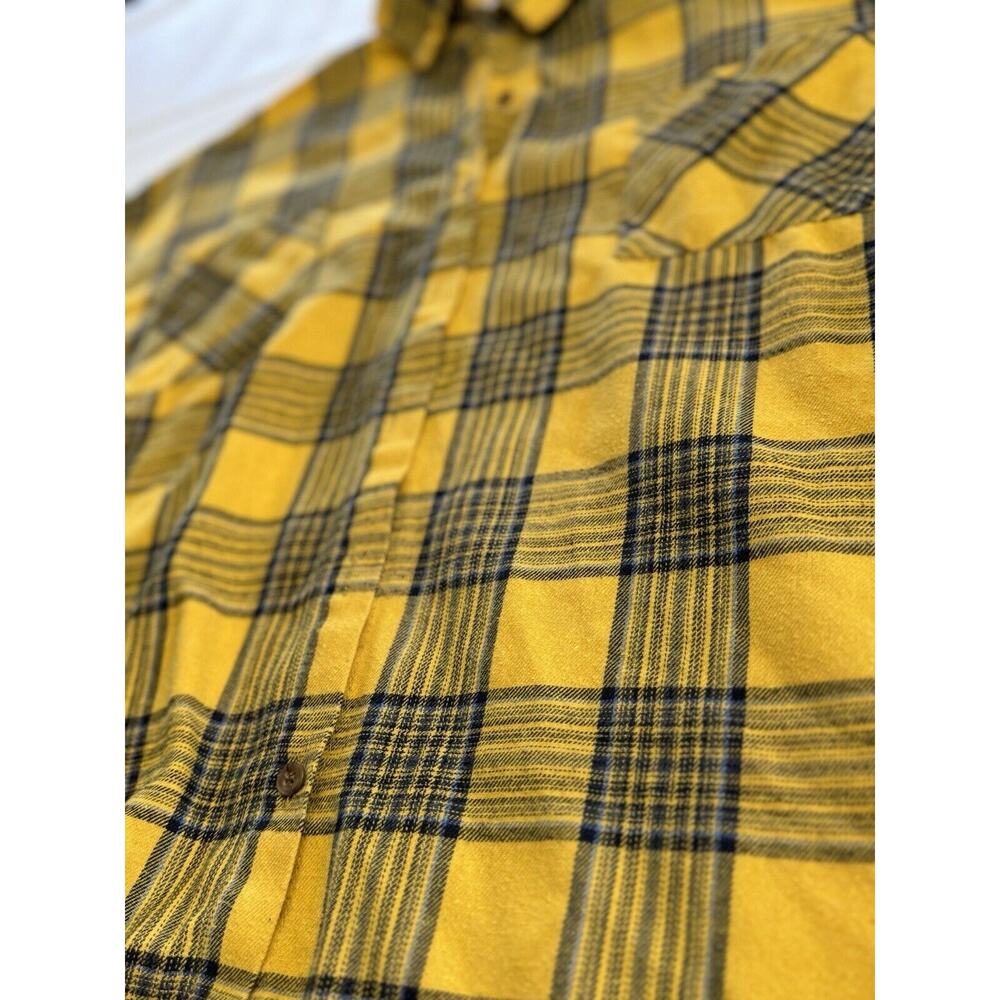 Anthropologie Paper Crane Womens OS Oversized Shirt Yellow Plaid Top Long Sleeve - Picture 2 of 6